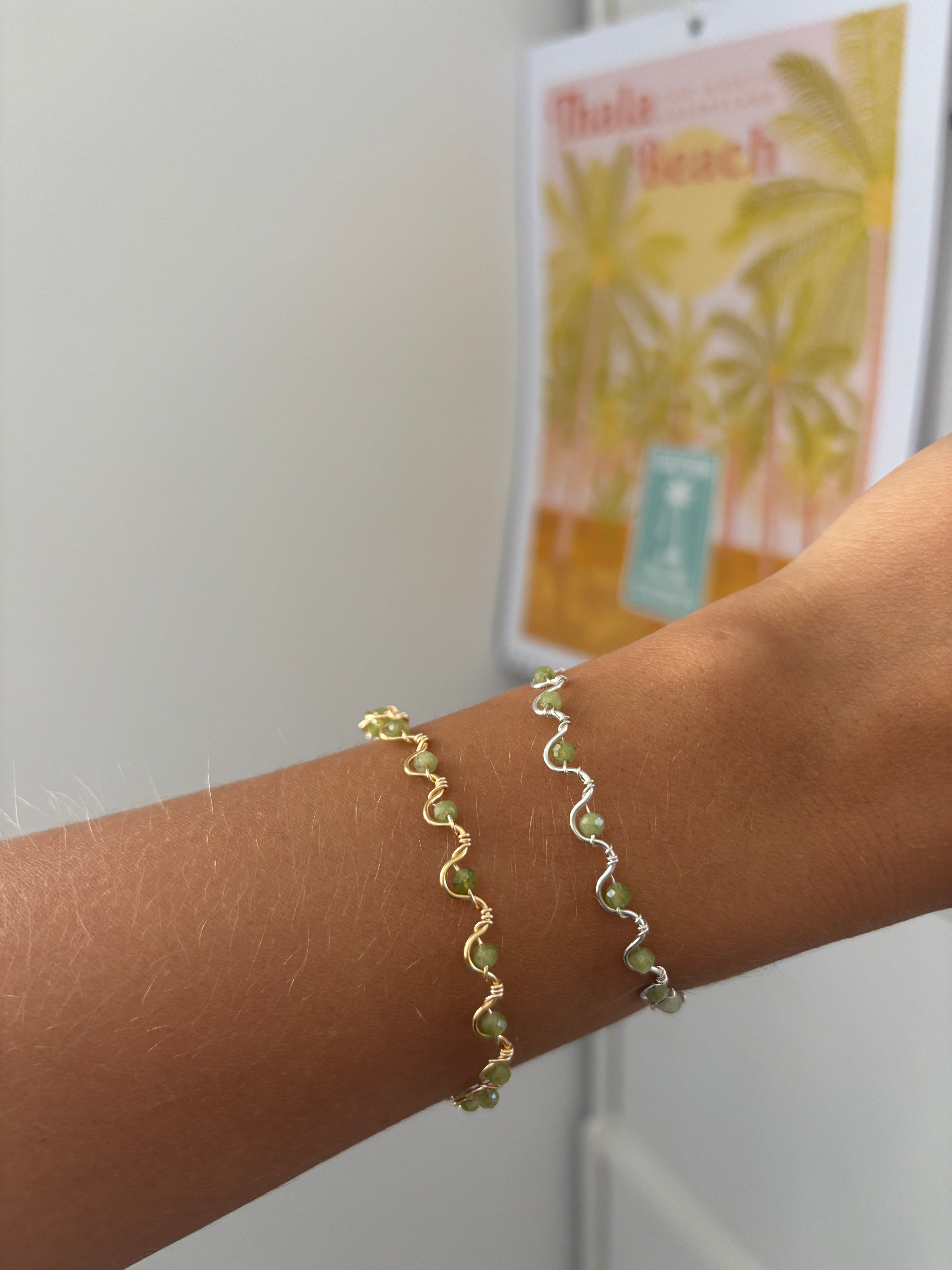 Peridot Wave Bracelet