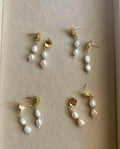 Double Pearl Drop Earrings