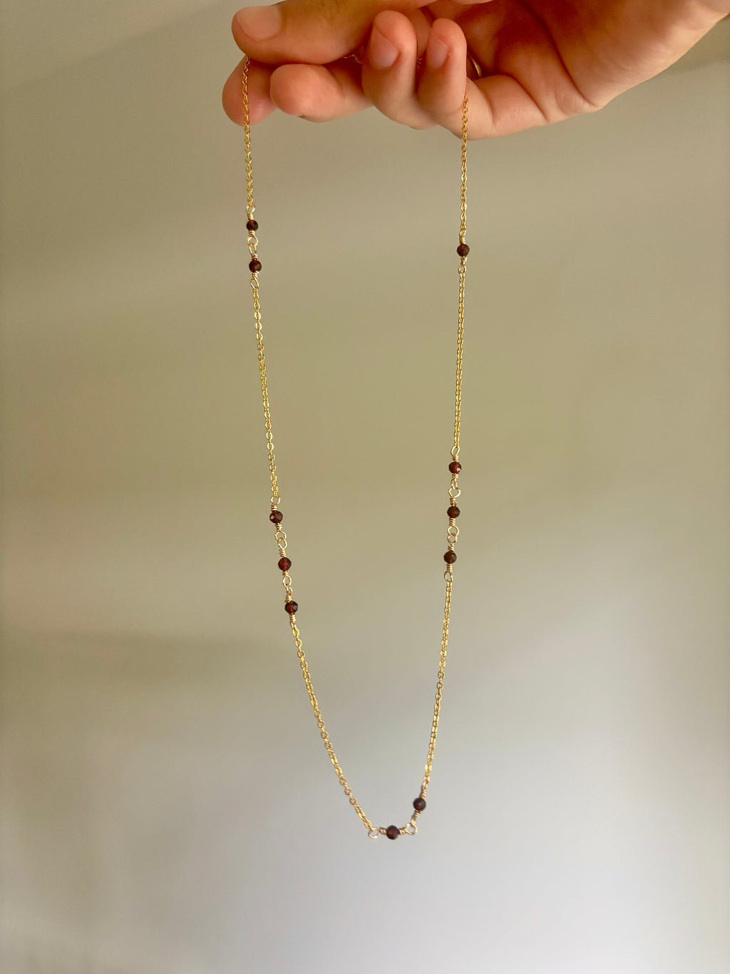 Asymmetry Garnet Necklace