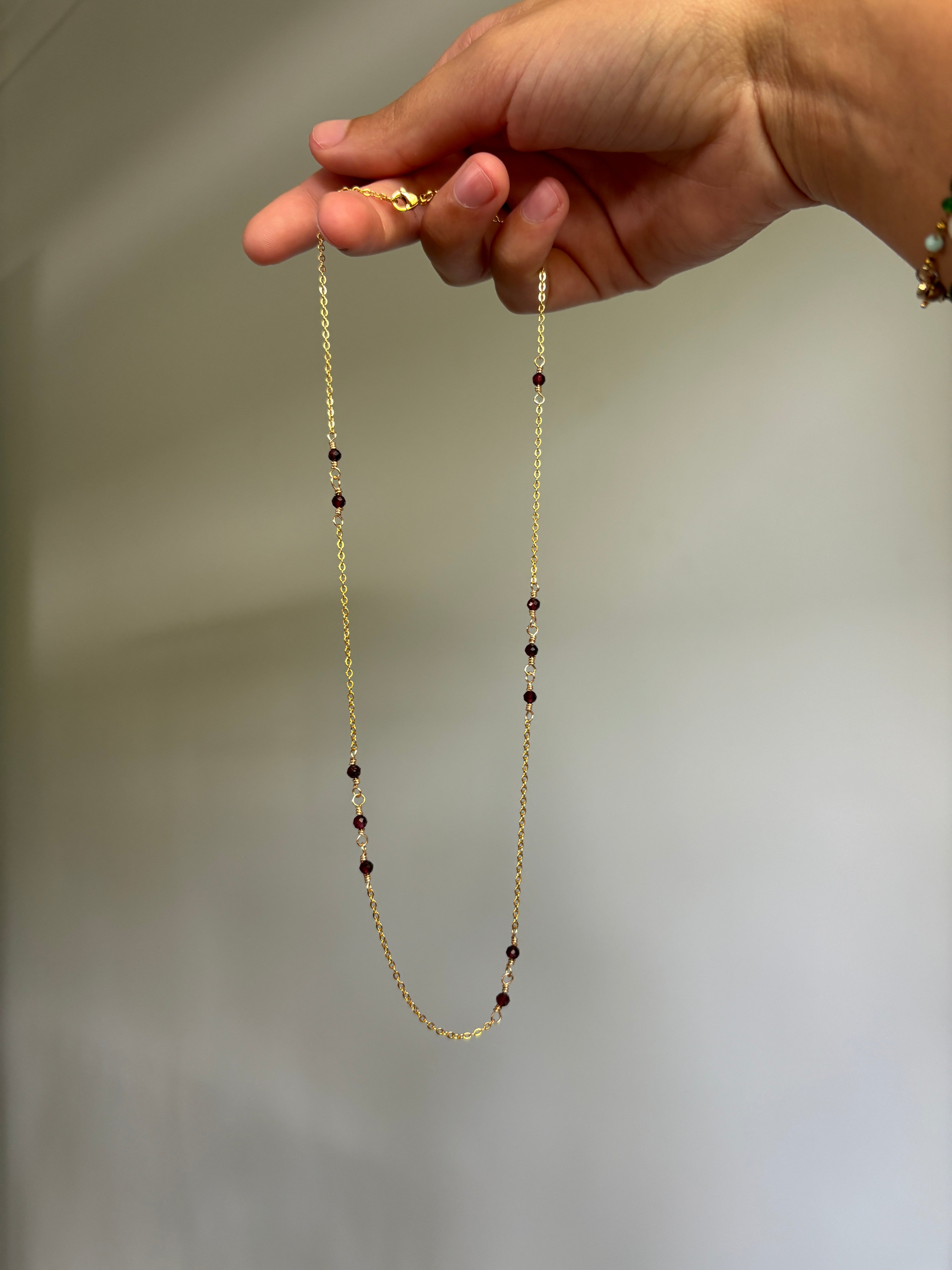 Asymmetry Garnet Necklace