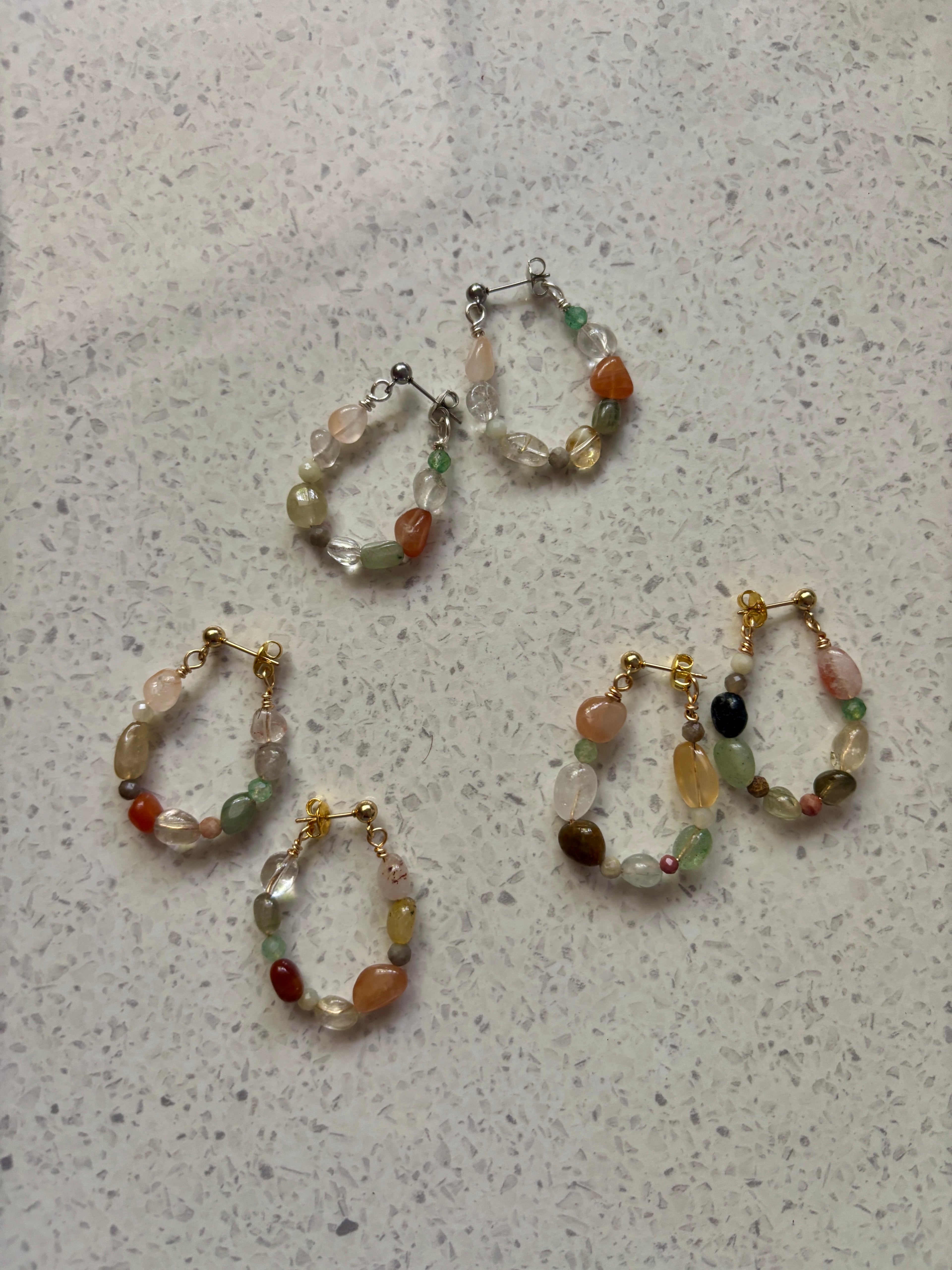 Mixed Quartz Hoops
