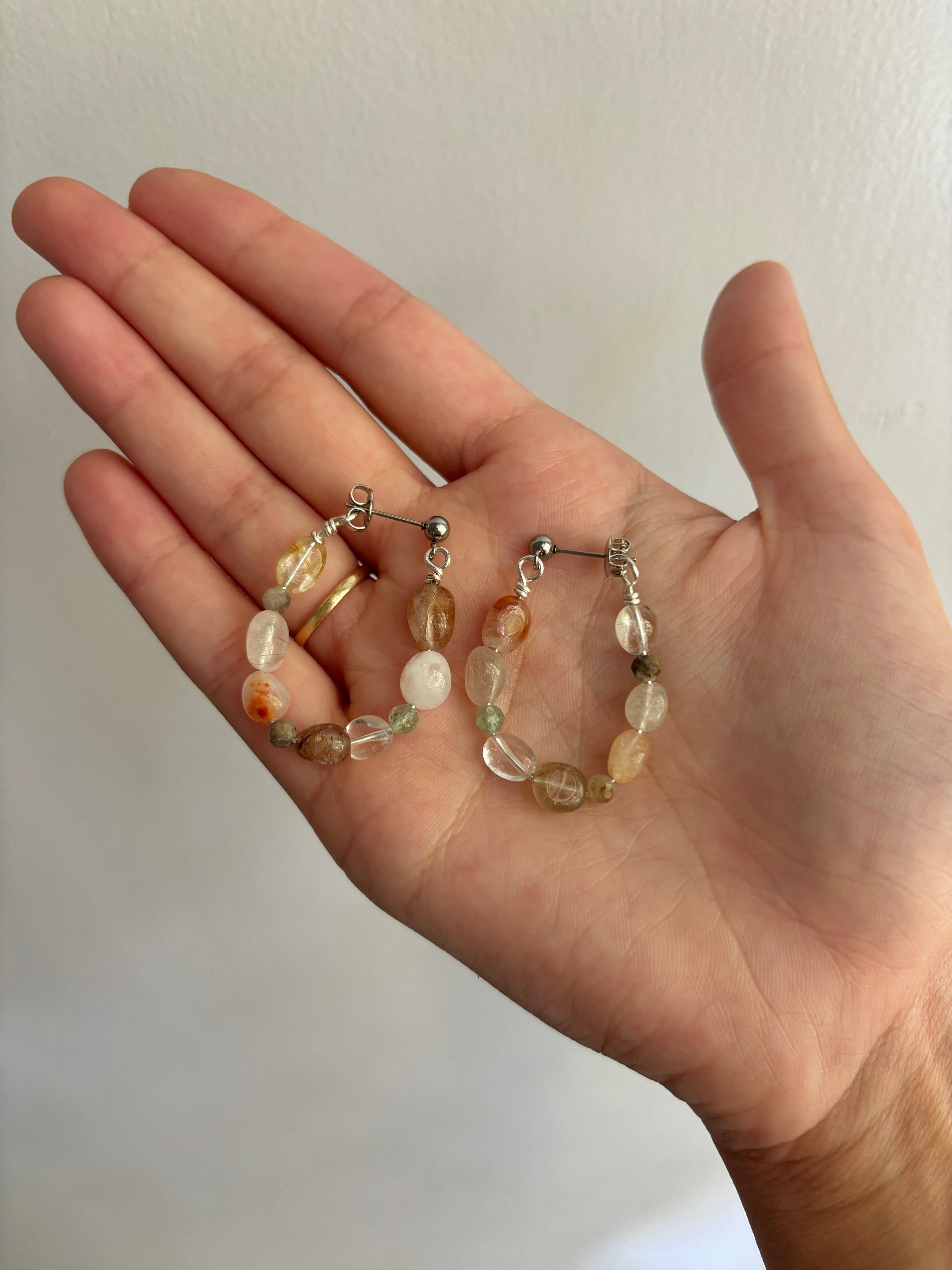 Mixed Quartz Hoops