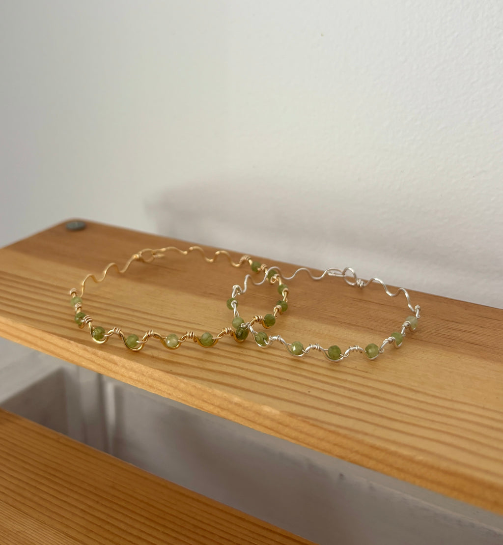 Peridot Wave Bracelet