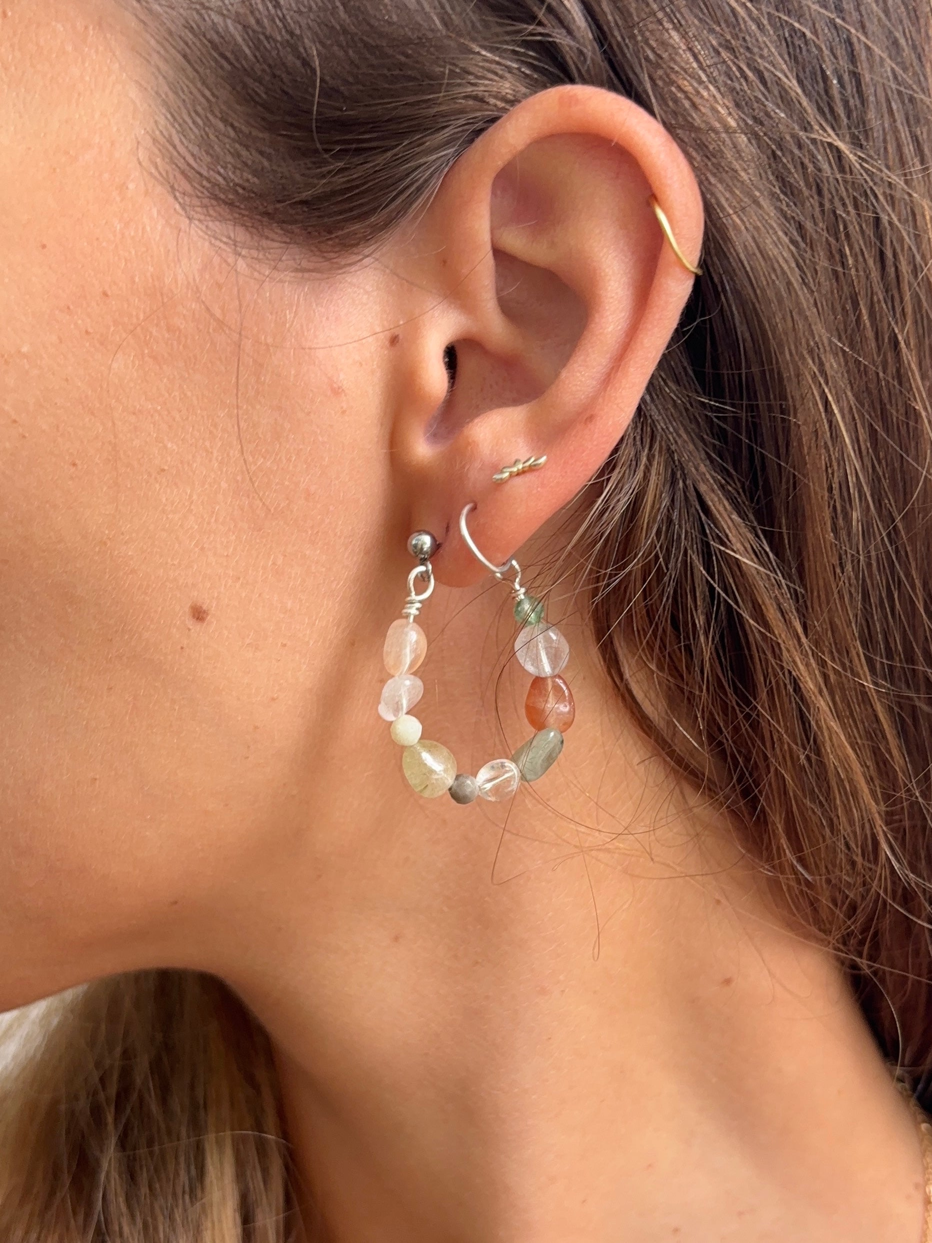 Mixed Quartz Hoops