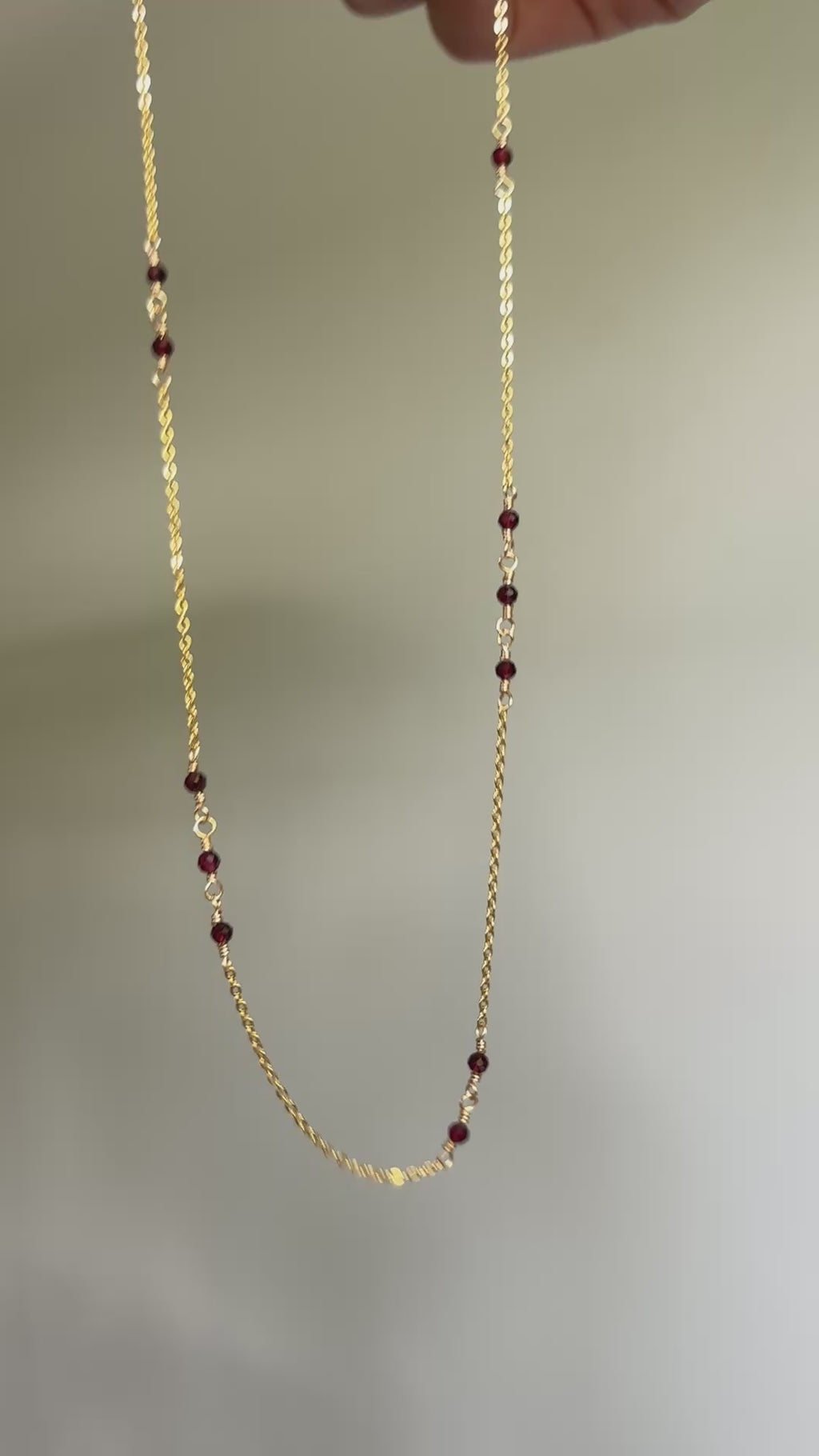 Asymmetry Garnet Necklace