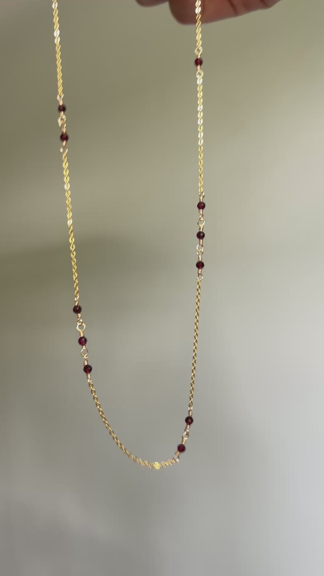 Asymmetry Garnet Necklace